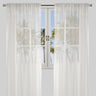 Ramona Polyester Fabric - Horizontal Stripe Net-Like Sheer, Ivory, 54" X 96", Rod Pocket (2 Panels)