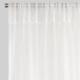 Ramona Polyester Fabric - Horizontal Stripe Net-Like Sheer, Ivory, 54" X 96", Rod Pocket (2 Panels)