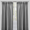 Reno Linen Look Polyester Fabric - Solid Textured Sky, 54" X 96", Rod Pocket (2 Panels)