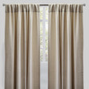 Reno Linen Look Polyester Fabric - Solid Textured Sky, 54" X 96", Rod Pocket (2 Panels)