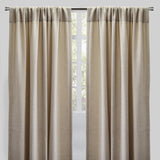 Reno Linen Look Polyester Fabric - Solid Textured Sky, 54" X 96", Rod Pocket (2 Panels)