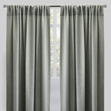 Reno Linen Look Polyester Fabric - Solid Textured Sky, 54" X 96", Rod Pocket (2 Panels)