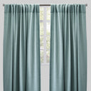 Reno Linen Look Polyester Fabric - Solid Textured Sky, 54" X 96", Rod Pocket (2 Panels)