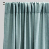 Reno Linen Look Polyester Fabric - Solid Textured Sky, 54" X 96", Rod Pocket (2 Panels)