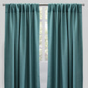 Reno Linen Look Polyester Fabric - Solid Textured Sky, 54" X 96", Rod Pocket (2 Panels)