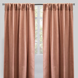 Reno Linen Look Polyester Fabric - Solid Textured Sky, 54" X 96", Rod Pocket (2 Panels)