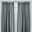 Reno Linen Look Polyester Fabric - Solid Textured Sky, 54" X 96", Rod Pocket (2 Panels)