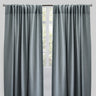 Reno Linen Look Polyester Fabric - Solid Textured Sky, 54" X 96", Rod Pocket (2 Panels)
