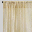 Revenue Curtain Panels Polyester Fabric - Horizontal Striped Embroidered Sheer, 54" Width X 96" Height, Rod Pocket (2 Panels)