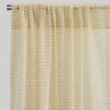 Revenue Curtain Panels Polyester Fabric - Horizontal Striped Embroidered Sheer, 54" Width X 96" Height, Rod Pocket (2 Panels)