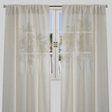 Ronan Curtain Panels Polyester Fabric - Solid Textured Linen Look Sheer, 54" Width X 84" Height, Rod Pocket (1 Pair)