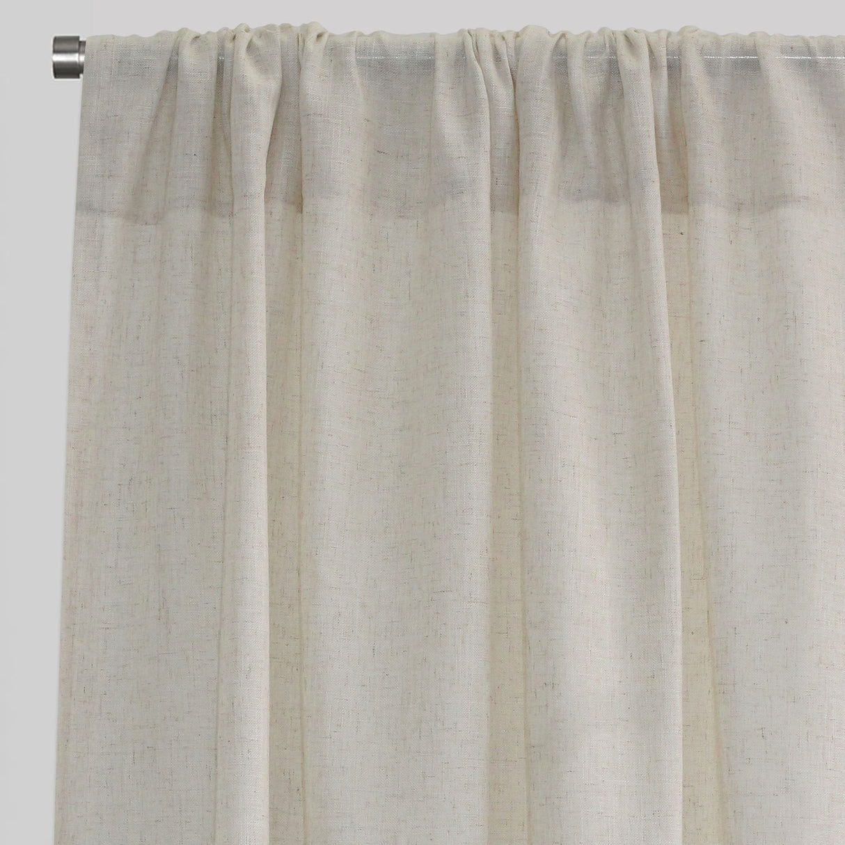 Ronan Curtain Panels Polyester Fabric - Solid Textured Linen Look Sheer, 54" Width X 84" Height, Rod Pocket (1 Pair)