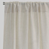 Ronan Curtain Panels Polyester Fabric - Solid Textured Linen Look Sheer, 54" Width X 84" Height, Rod Pocket (1 Pair)