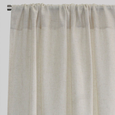 Ronan Curtain Panels Polyester Fabric - Solid Textured Linen Look Sheer, 54" Width X 84" Height, Rod Pocket (1 Pair)