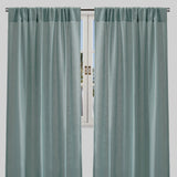 Ronan Curtain Panels Polyester Fabric - Solid Textured Linen Look Sheer, 54" Width X 84" Height, Rod Pocket (1 Pair)