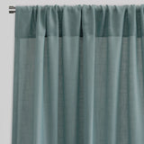 Ronan Curtain Panels Polyester Fabric - Solid Textured Linen Look Sheer, 54" Width X 84" Height, Rod Pocket (1 Pair)