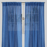 Ronan Curtain Panels Polyester Fabric - Solid Textured Linen Look Sheer, 54" Width X 84" Height, Rod Pocket (1 Pair)
