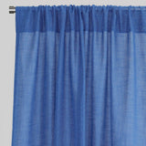 Ronan Curtain Panels Polyester Fabric - Solid Textured Linen Look Sheer, 54" Width X 84" Height, Rod Pocket (1 Pair)
