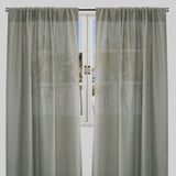Ronan Curtain Panels Polyester Fabric - Solid Textured Linen Look Sheer, 54" Width X 84" Height, Rod Pocket (1 Pair)
