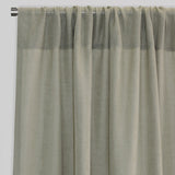 Ronan Curtain Panels Polyester Fabric - Solid Textured Linen Look Sheer, 54" Width X 84" Height, Rod Pocket (1 Pair)