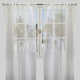 Ruby Polyester Fabric - Striped Shiny Sheer, 54" Width X 96" Height, Rod Pocket (2 Panels)