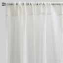 Ruby Polyester Fabric - Striped Shiny Sheer, 54" Width X 96" Height, Rod Pocket (2 Panels)