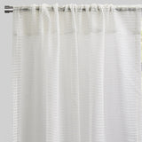Ruby Polyester Fabric - Striped Shiny Sheer, 54" Width X 96" Height, Rod Pocket (2 Panels)