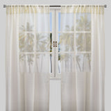 Ruby Polyester Fabric - Striped Shiny Sheer, 54" Width X 96" Height, Rod Pocket (2 Panels)