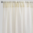 Ruby Polyester Fabric - Striped Shiny Sheer, 54" Width X 96" Height, Rod Pocket (2 Panels)