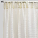 Ruby Polyester Fabric - Striped Shiny Sheer, 54" Width X 96" Height, Rod Pocket (2 Panels)