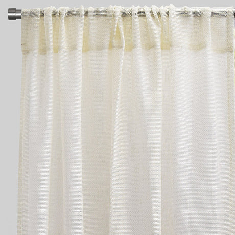 Ruby Polyester Fabric - Striped Shiny Sheer, 54" Width X 96" Height, Rod Pocket (2 Panels)