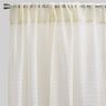 Ruby Polyester Fabric - Striped Shiny Sheer, 54" Width X 96" Height, Rod Pocket (2 Panels)