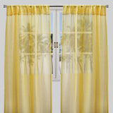 Ruby Polyester Fabric - Striped Shiny Sheer, 54" Width X 96" Height, Rod Pocket (2 Panels)