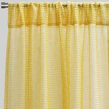 Ruby Polyester Fabric - Striped Shiny Sheer, 54" Width X 96" Height, Rod Pocket (2 Panels)
