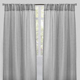 Ruby Polyester Fabric - Striped Shiny Sheer, 54" Width X 96" Height, Rod Pocket (2 Panels)