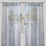 Ruby Polyester Fabric - Striped Shiny Sheer, 54" Width X 96" Height, Rod Pocket (2 Panels)