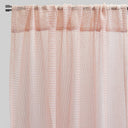 Ruby Polyester Fabric - Striped Shiny Sheer, 54" Width X 96" Height, Rod Pocket (2 Panels)