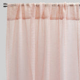 Ruby Polyester Fabric - Striped Shiny Sheer, 54" Width X 96" Height, Rod Pocket (2 Panels)