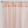 Ruby Polyester Fabric - Striped Shiny Sheer, 54" Width X 96" Height, Rod Pocket (2 Panels)