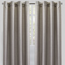 Sabrina Curtain Panels Linen Fabric - Solid Metallic Flax, 54X96, Grommet (1 Pair)