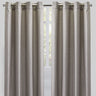 Sabrina Curtain Panels Linen Fabric - Solid Metallic Flax, 54X96, Grommet (1 Pair)