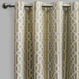 Samba Geometric Jacquard Polyester Fabric - Ivory, Pewter, Room Darkening, 54" X 96" (Sold By The Pair)