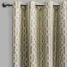 Samba Geometric Jacquard Polyester Fabric - Ivory, Pewter, Room Darkening, 54" X 96" (Sold By The Pair)