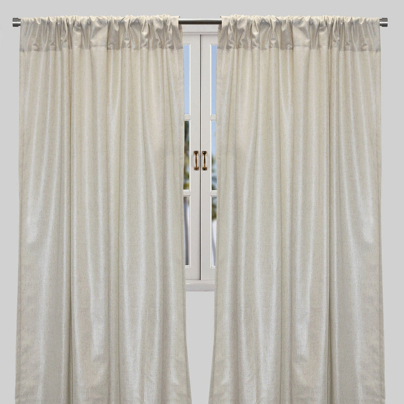 Shanna Metallic Linen Look Curtain Panels - Silver, Gold, Room Darkening, 52" X 84", 52" X 96", Rod Pocket (Set Of 2)