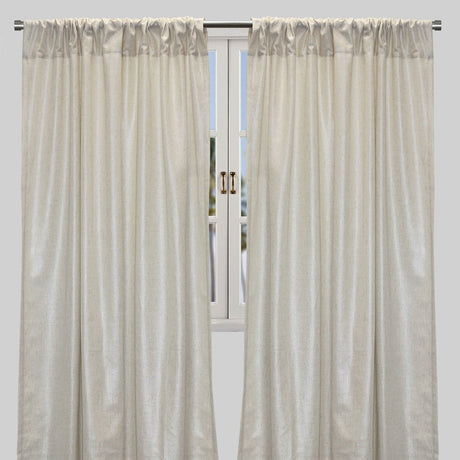 Shanna Metallic Linen Look Curtain Panels - Silver, Gold, Room Darkening, 52" X 84", 52" X 96", Rod Pocket (Set Of 2)