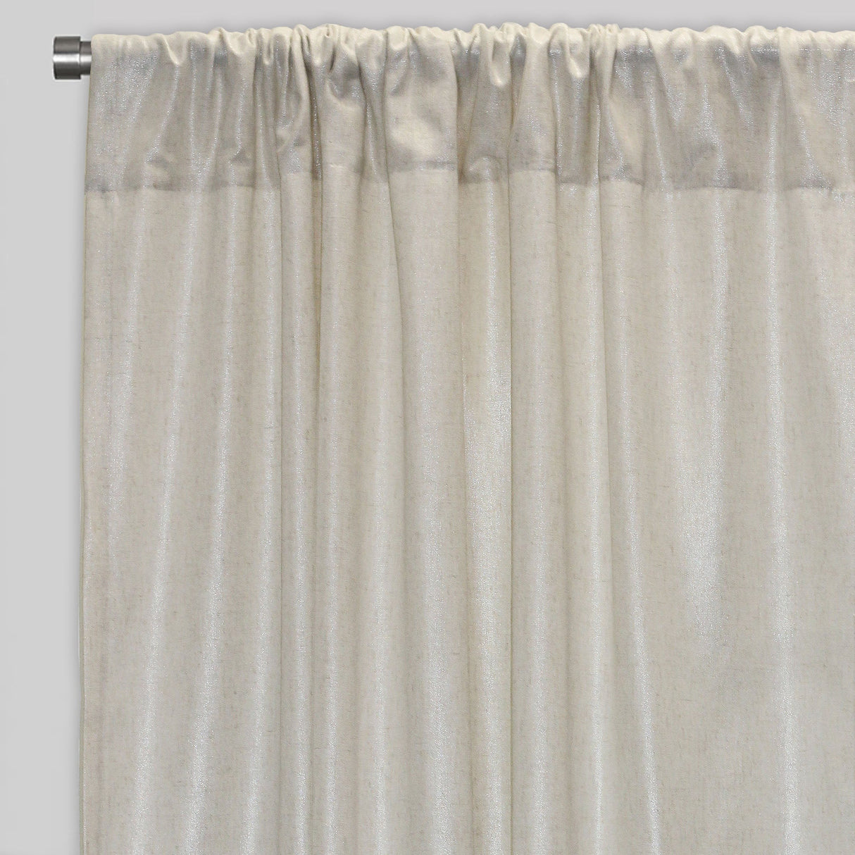 Shanna Metallic Linen Look Curtain Panels - Silver, Gold, Room Darkening, 52" X 84", 52" X 96", Rod Pocket (Set Of 2)