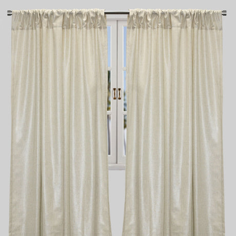 Shanna Metallic Linen Look Curtain Panels - Silver, Gold, Room Darkening, 52" X 84", 52" X 96", Rod Pocket (Set Of 2)