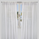 Shira Curtain Panels Solid Linen Blend Fabric - Solid Linen Look, White, Ivory, Flax, 54X84, 54X96, Rod Pocket (2 Panels)