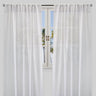 Shira Curtain Panels Solid Linen Blend Fabric - Solid Linen Look, White, Ivory, Flax, 54X84, 54X96, Rod Pocket (2 Panels)