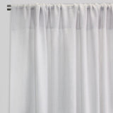 Shira Curtain Panels Solid Linen Blend Fabric - Solid Linen Look, White, Ivory, Flax, 54X84, 54X96, Rod Pocket (2 Panels)